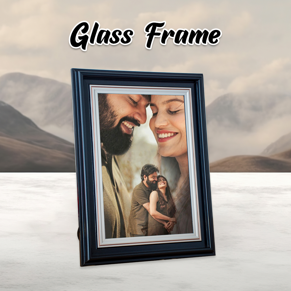 Black Glass Frame with White boarder 2 inches